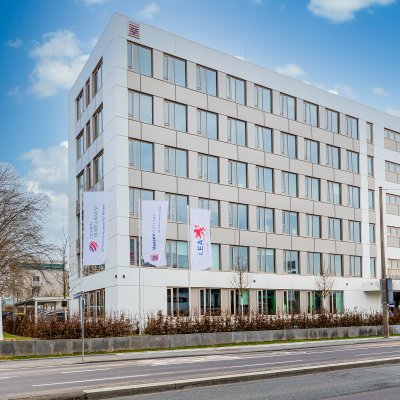 Das Gebäude der Hessen Agentur in der Mainzer Straße in Wiesbaden.