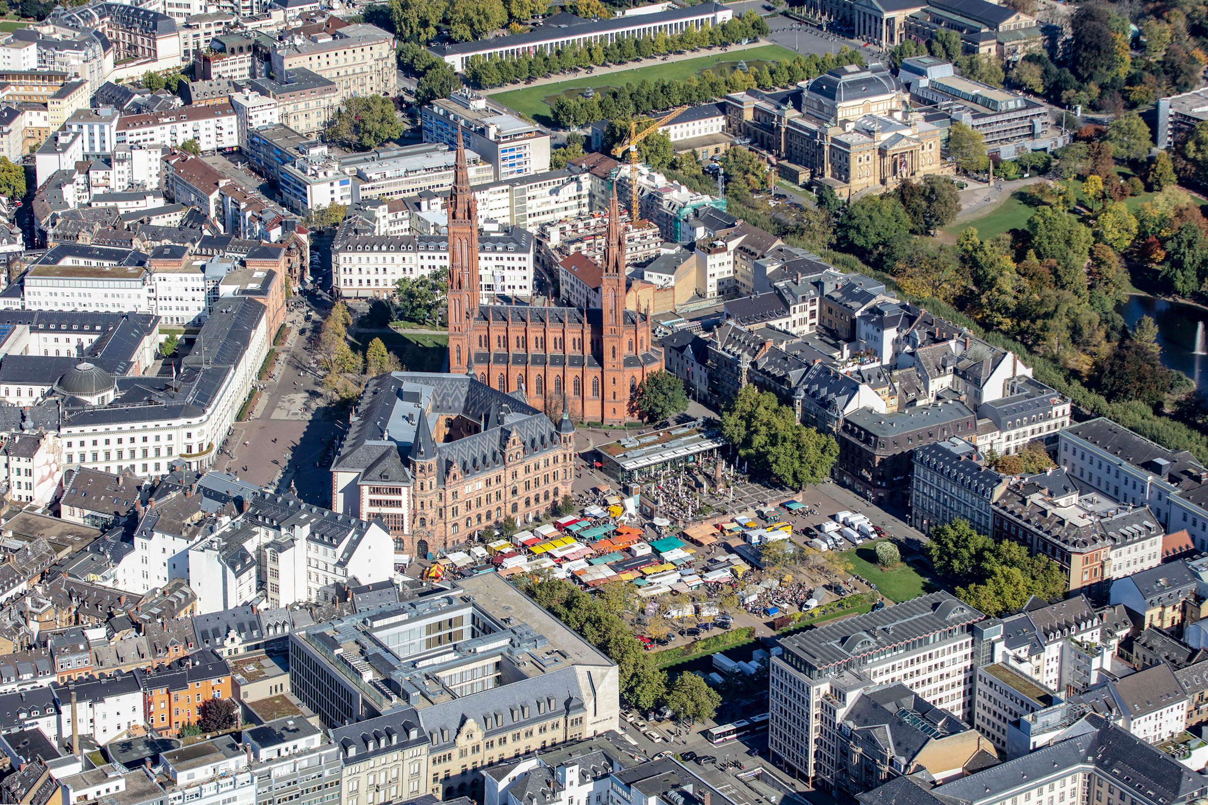 Luftaufnahme Wiesbaden Innenstadt
