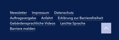 Verlinkungen mit Informationen zur Barrierefreiheit und gesetzlichen Auskunftspflichten